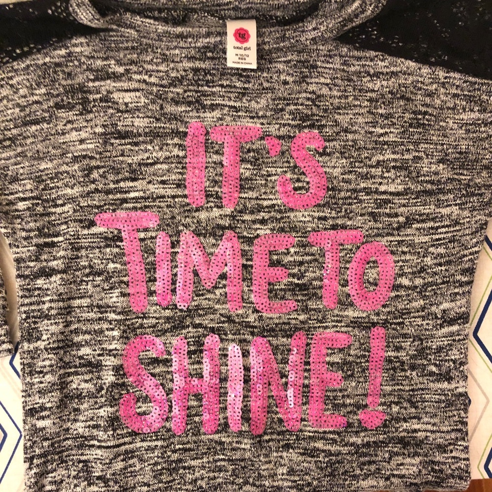Sequin 3/4 sleeve sweater